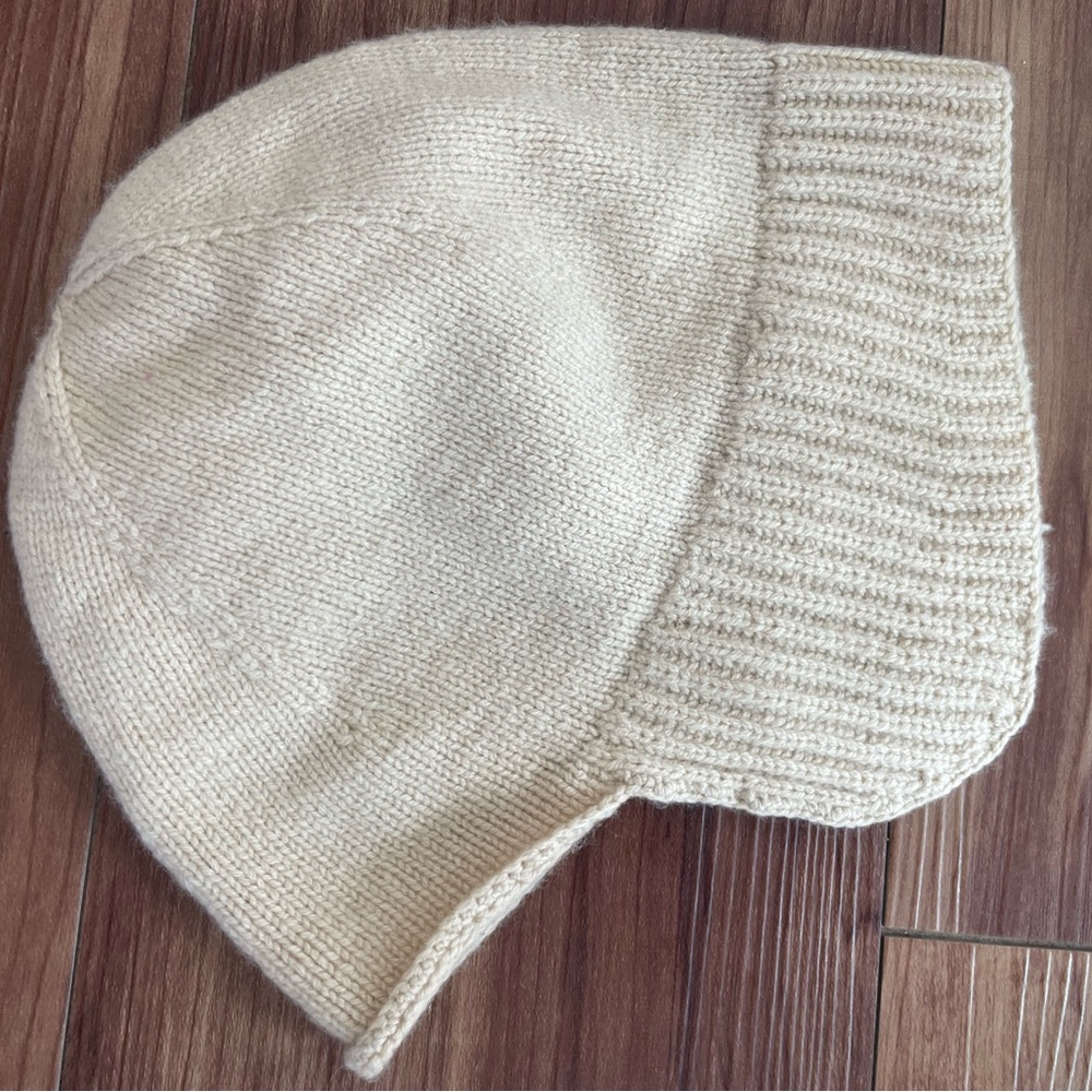 TSE Cream Knit Beanie Hat